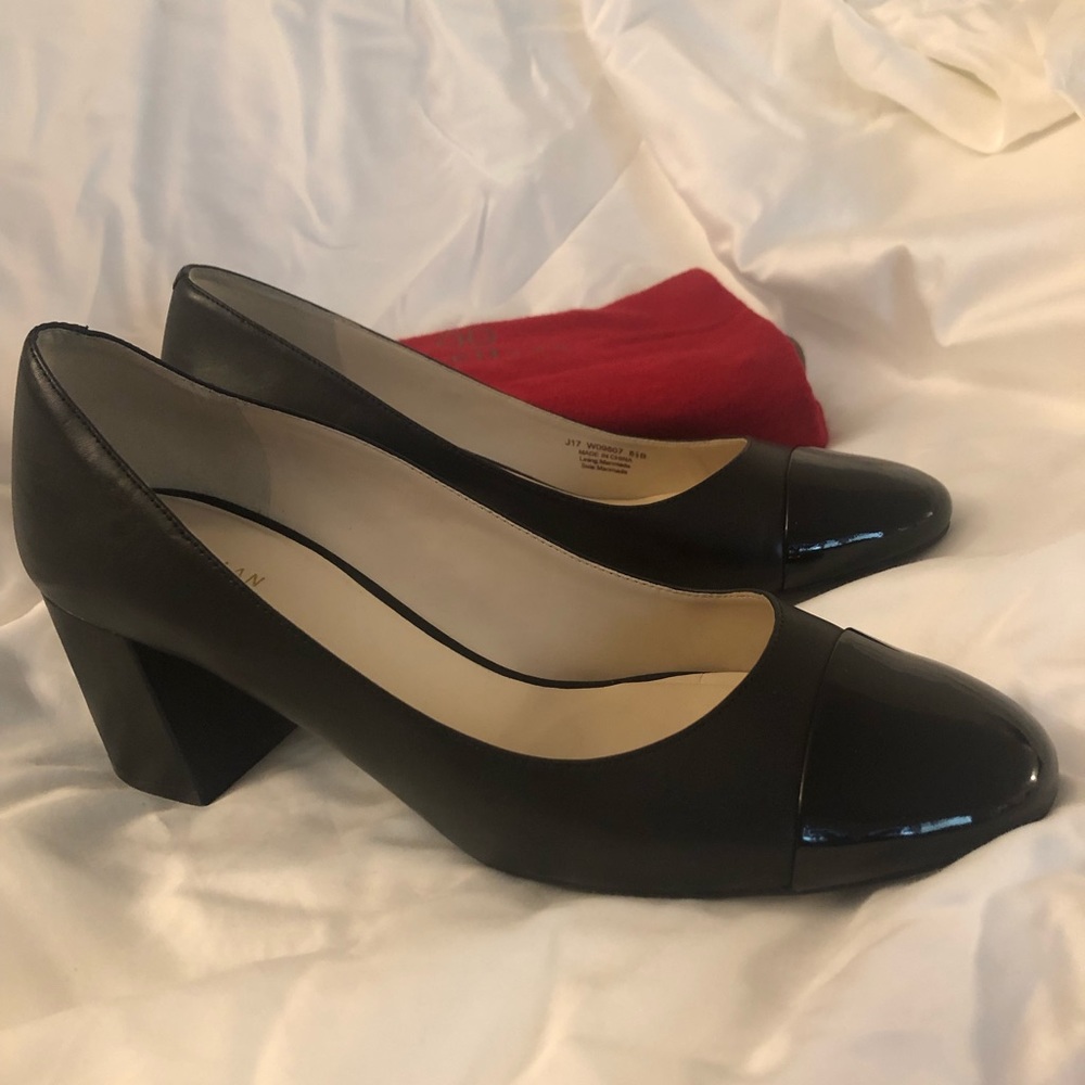 Cole Haan Women’s leather cap toe shoes-Black 8.5M